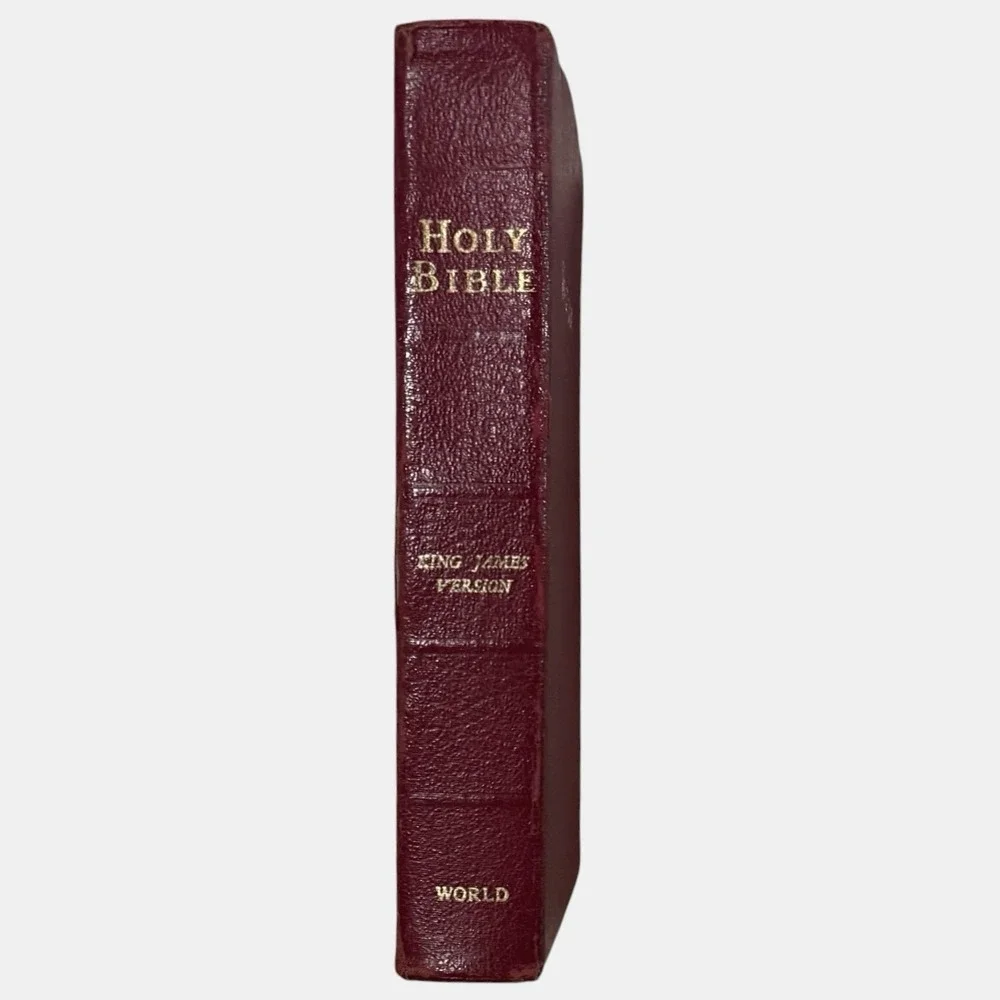 Holy Bible King James Version Self-Pronouncing Edition World Leather Bound VTG